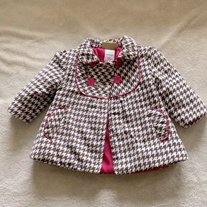 EUC Baby Toddler Penelope houdstooth pea coat